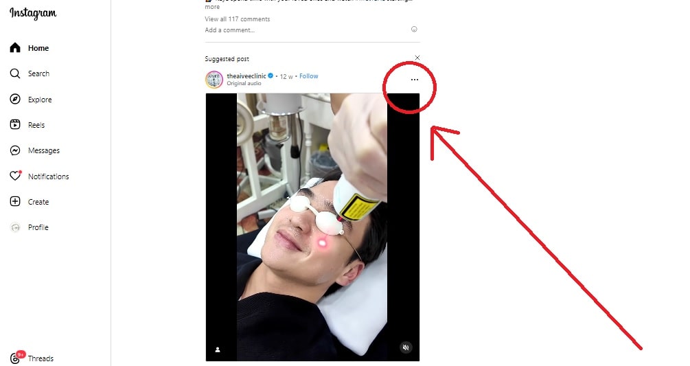 How To Download Instagram Videos - Click Three Vertical Dots