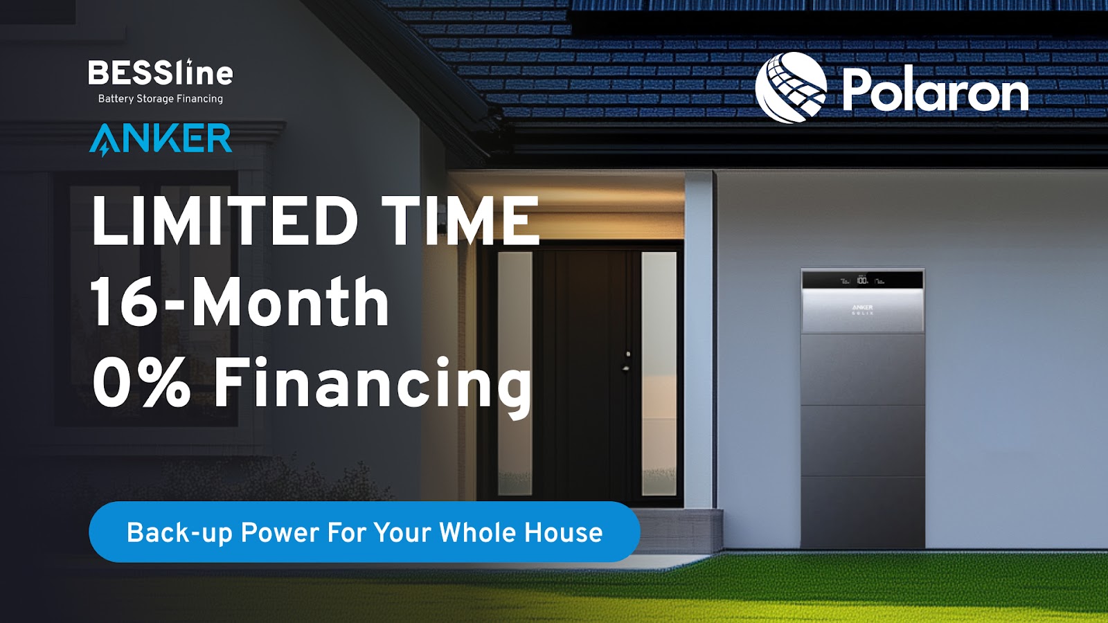 Plaron is offering limited time 0% battery program financing for residential users.