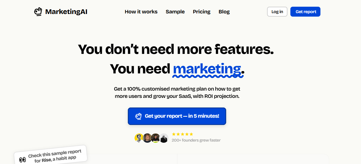 Best AI Tools in 2025 - Screenshot of Marketing AI