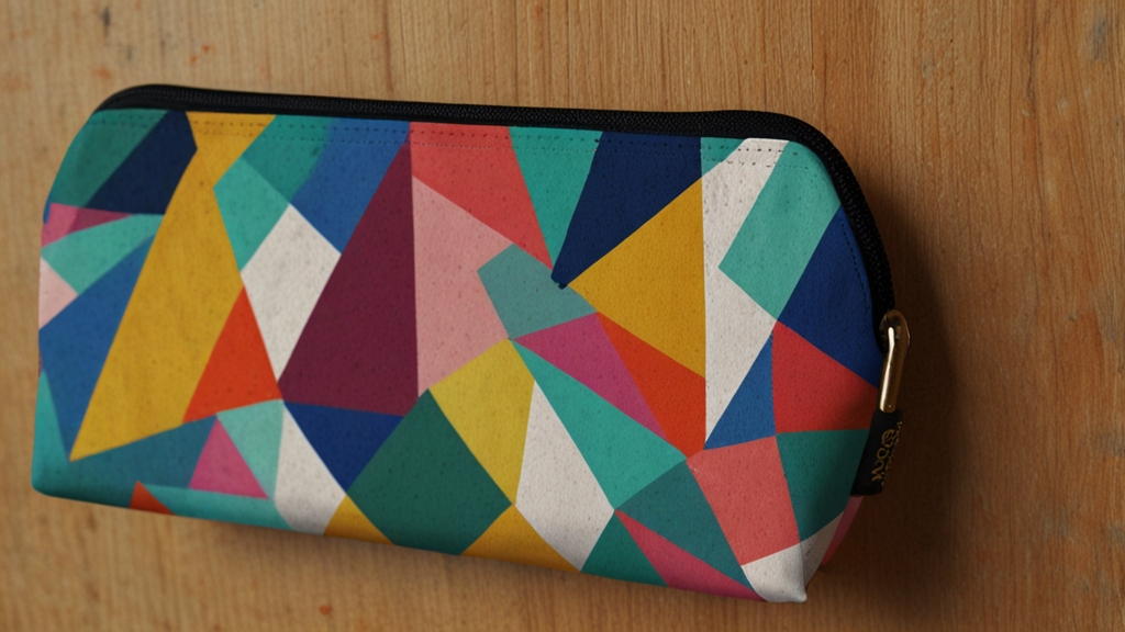 Cosmetic Bag Makeup Pouch Abstract Triangles