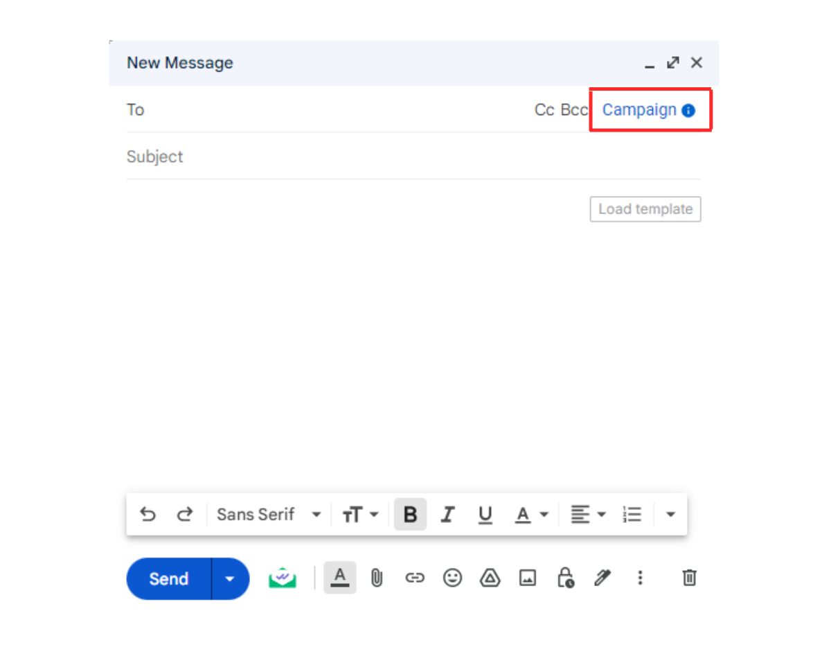 How to use merge tags in Mailsuite: After starting a new email, start a Mailsuite campaign