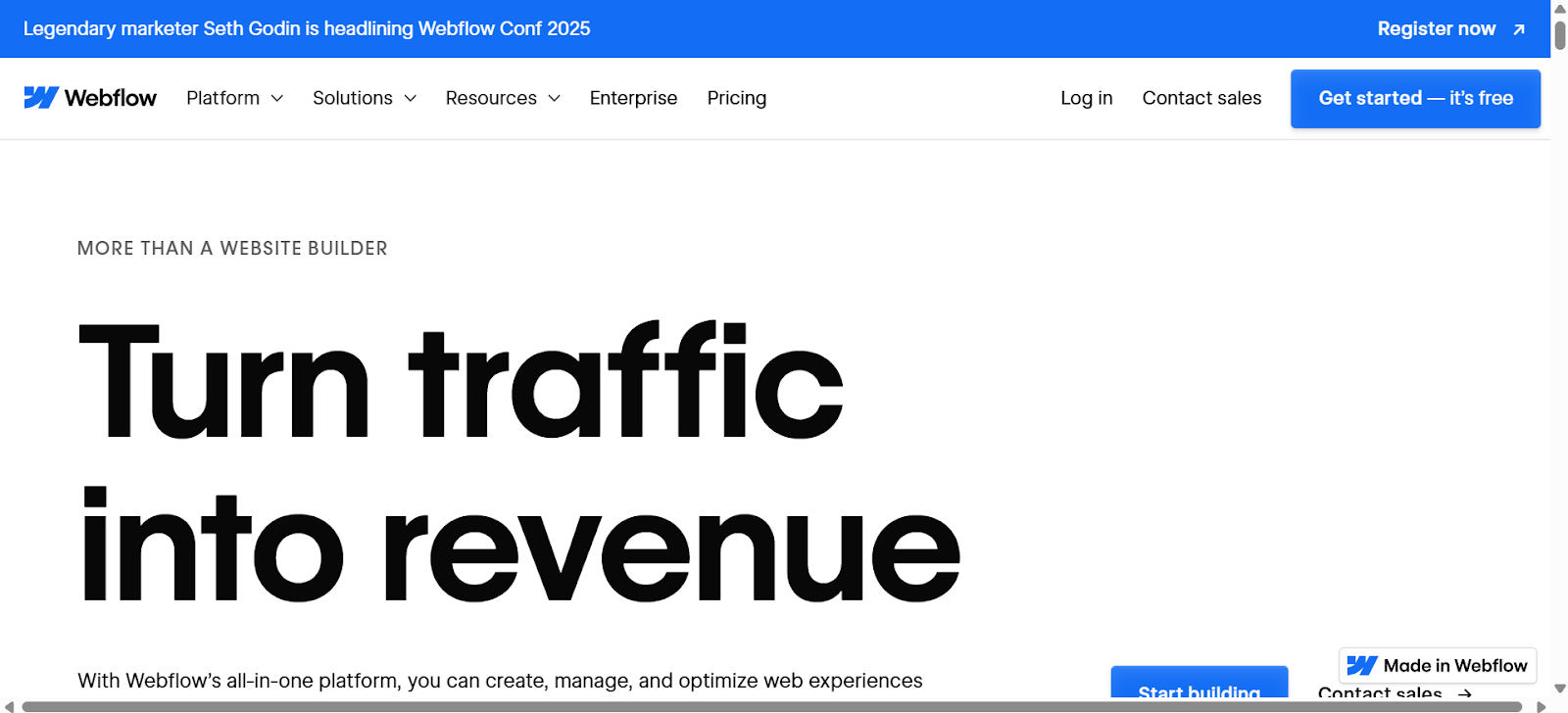a screenshot of Webflow