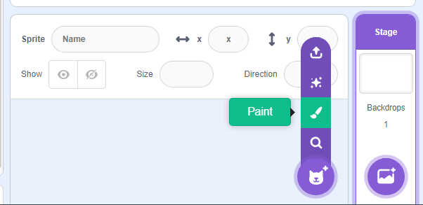 select paint button