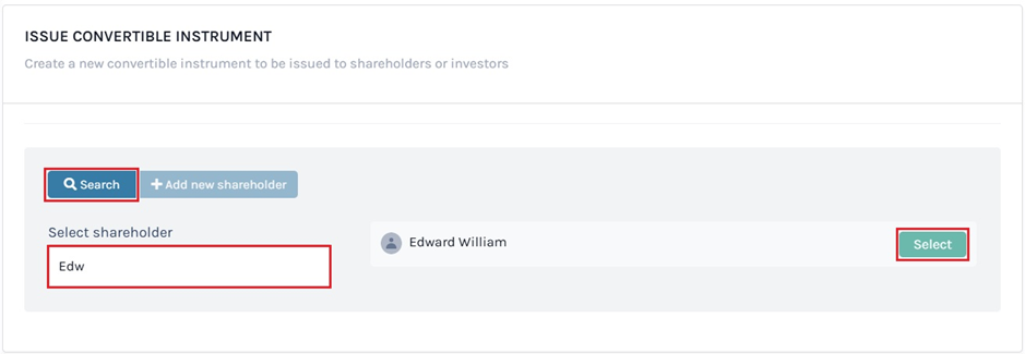 Search shareholder 