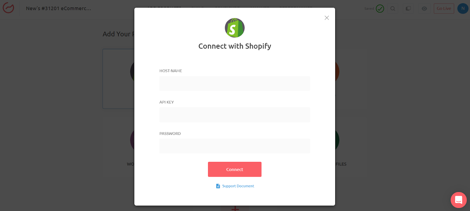 connect with shopify