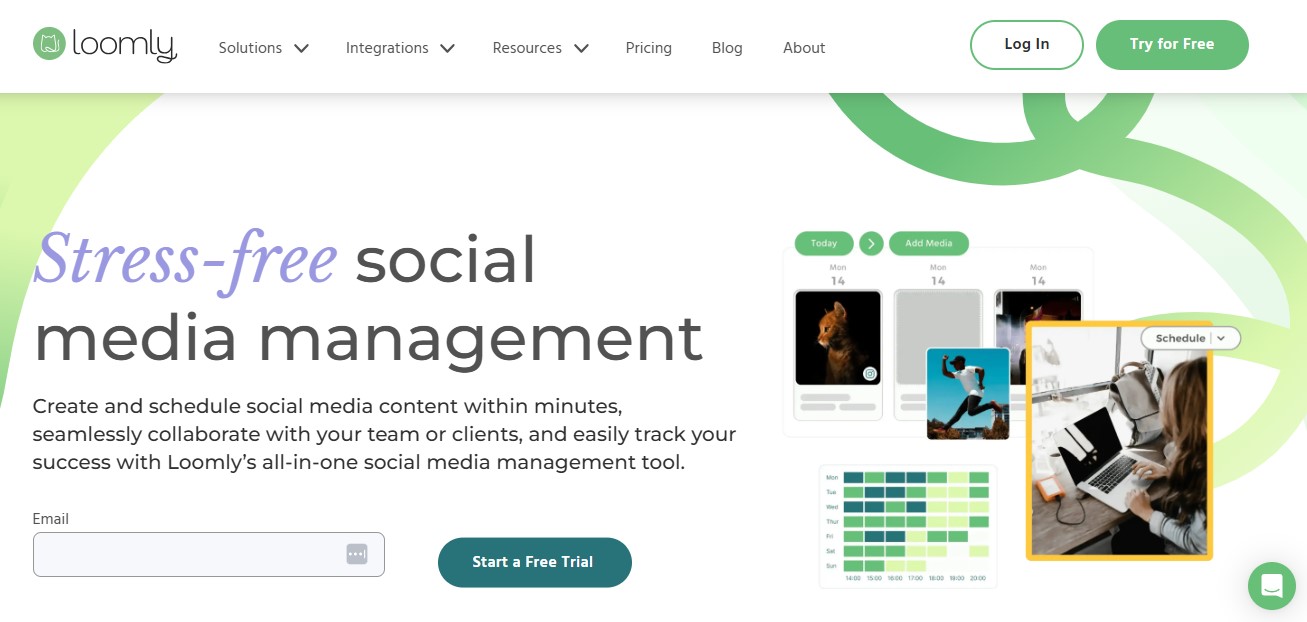 Loomly homepage - brand identity tool