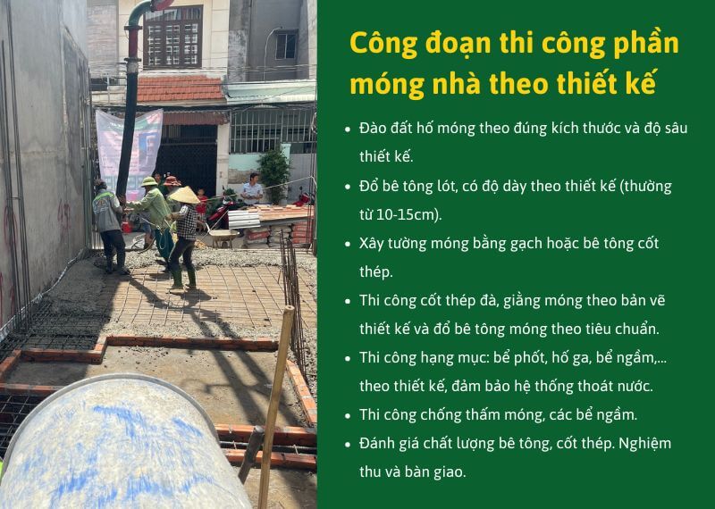 Cong doan thi cong phan mong nha theo thiet ke Nhat Tin