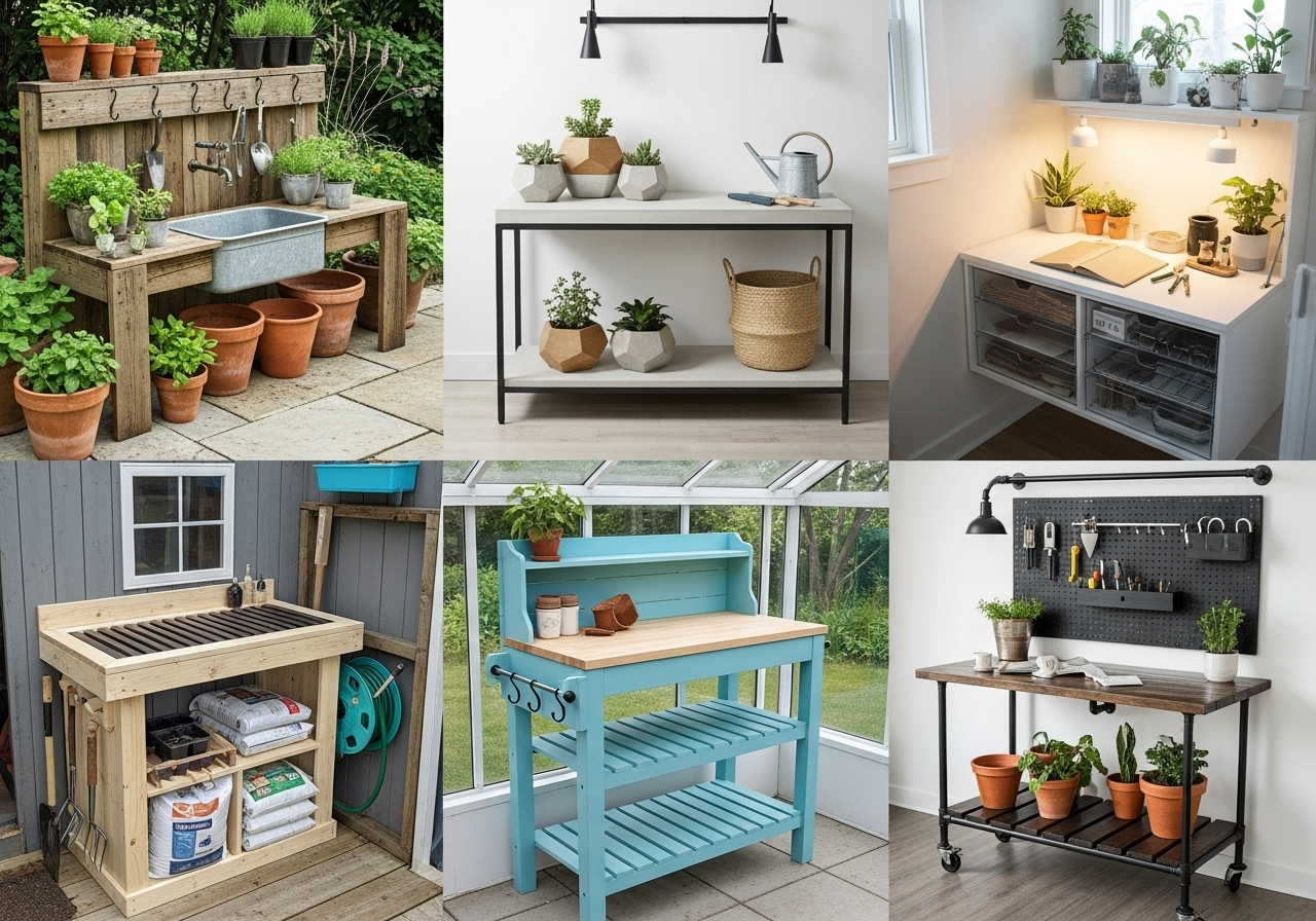 Styles of Potting Benches Styles of Potting Benches