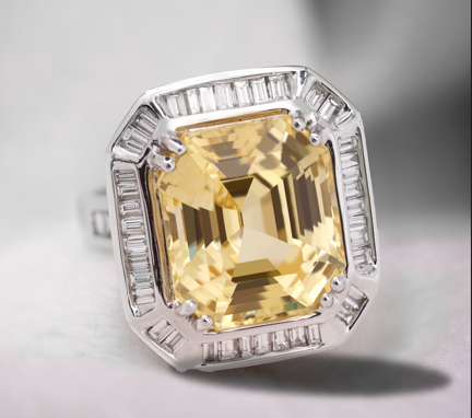 White gold yellow sapphire ring | CKC Jewellers Online