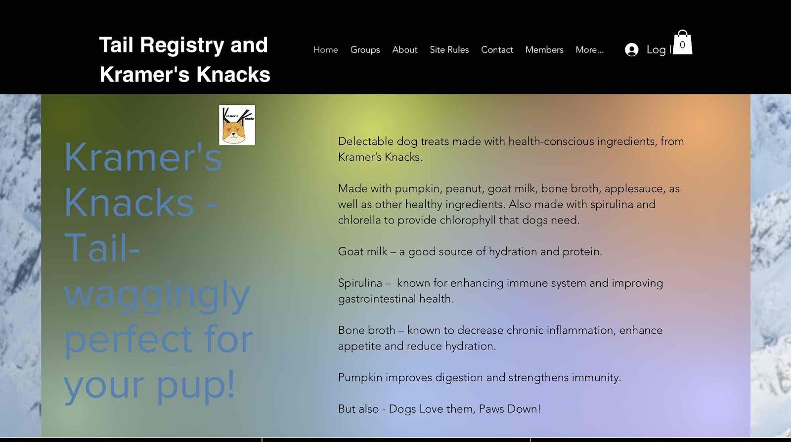 A screenshot of Kramers Knacks as a pet brand looking influencers 