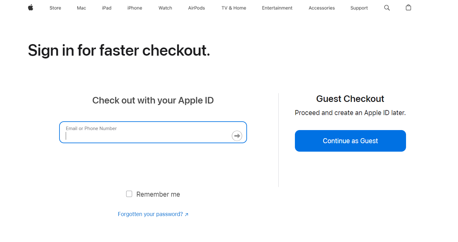 Easy checkout process