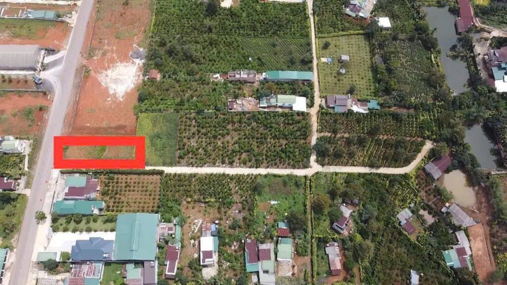 Đất Phan Đình Phùng Phường 3 Bảo Lộc. Khu vực đất bán nhìn từ trên cao