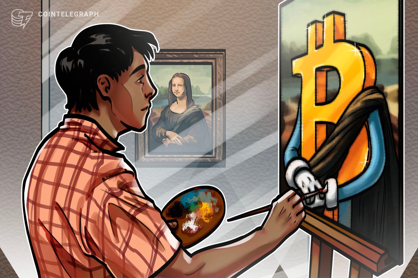 NFT digital art blockchain concept