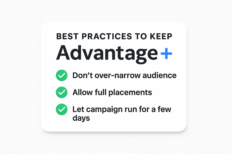 Best Practices to Keep Advantage+ On checklist