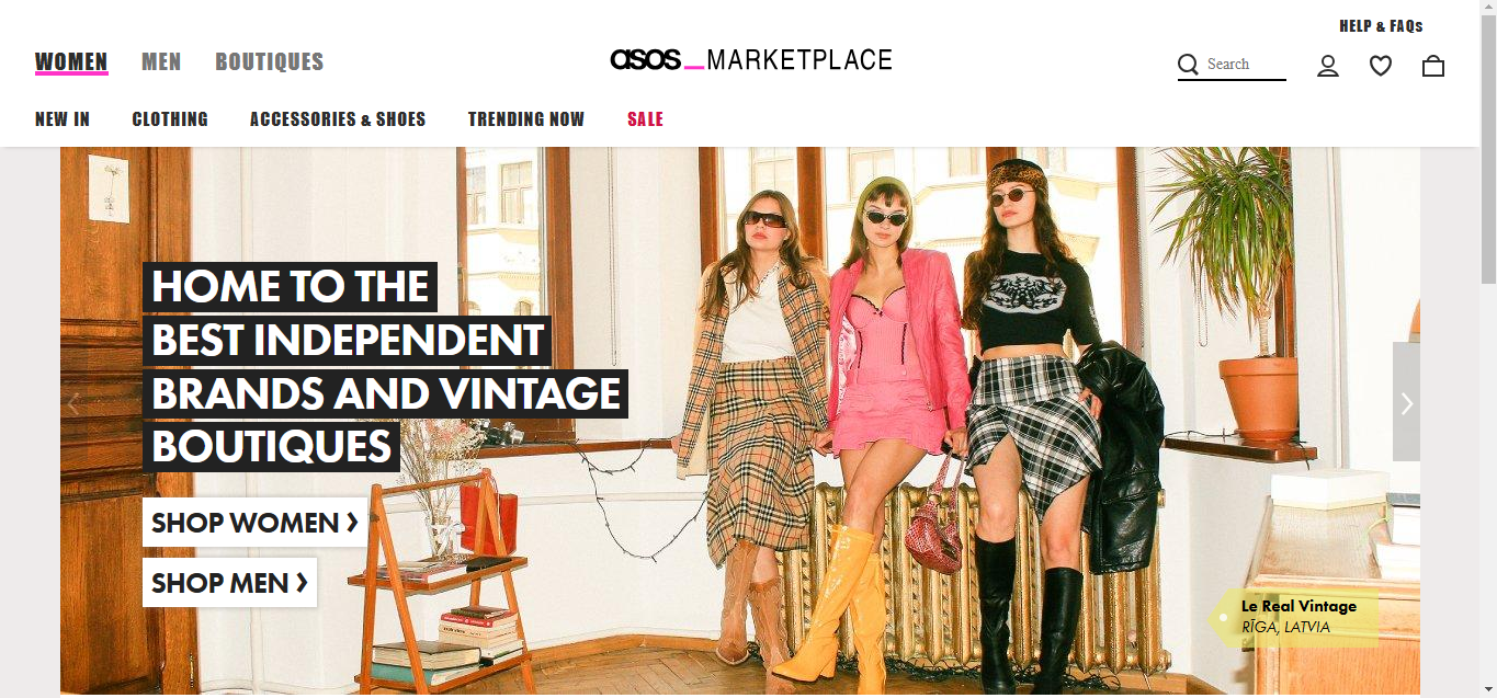 a screenshot of ASOS Marketplace