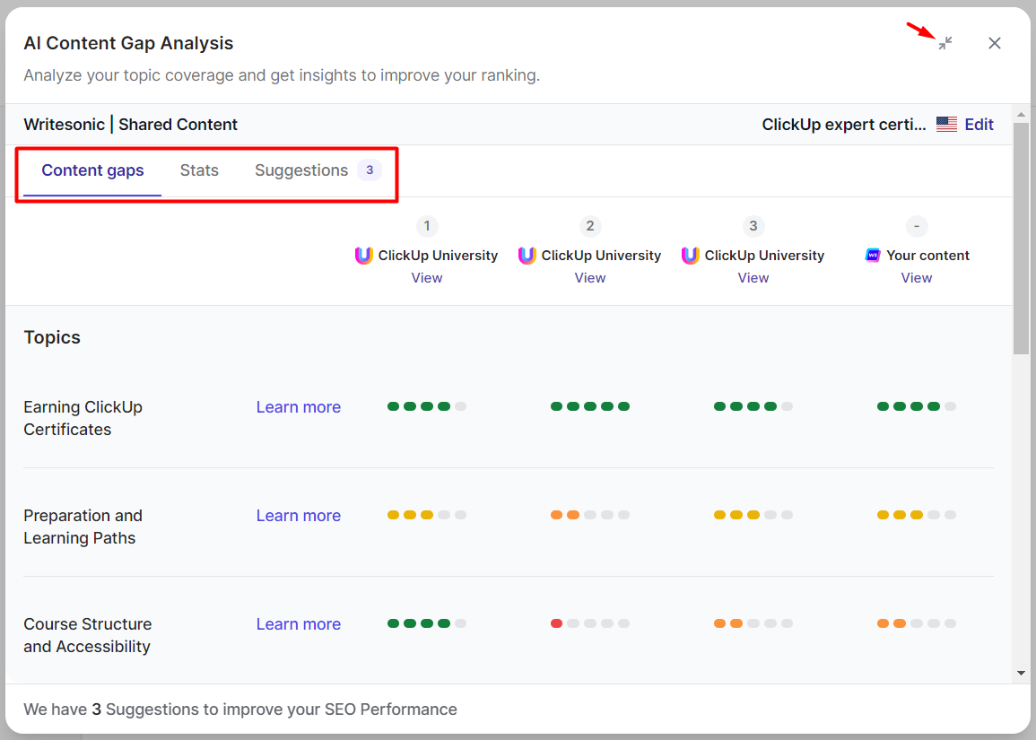 Writesonic's AI Content Gap Analysis Tool - AI for SEO