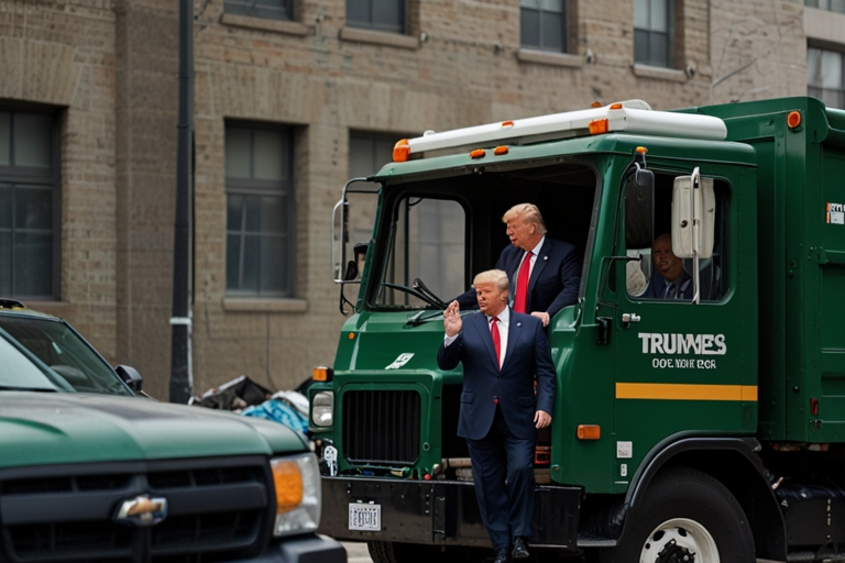 Trump in Garbage Truck Today
