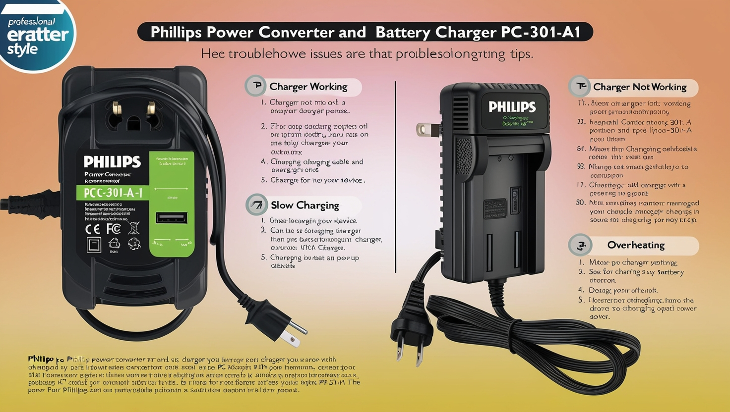 Phillips Power Converter and Battery Charger PC-301-A-1