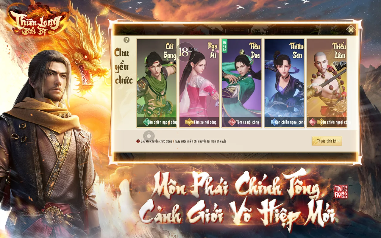 Thiên Long Bát Bộ VNG: Cẩm nang môn phái - hướng dẫn lựa chọn phái phù hợp