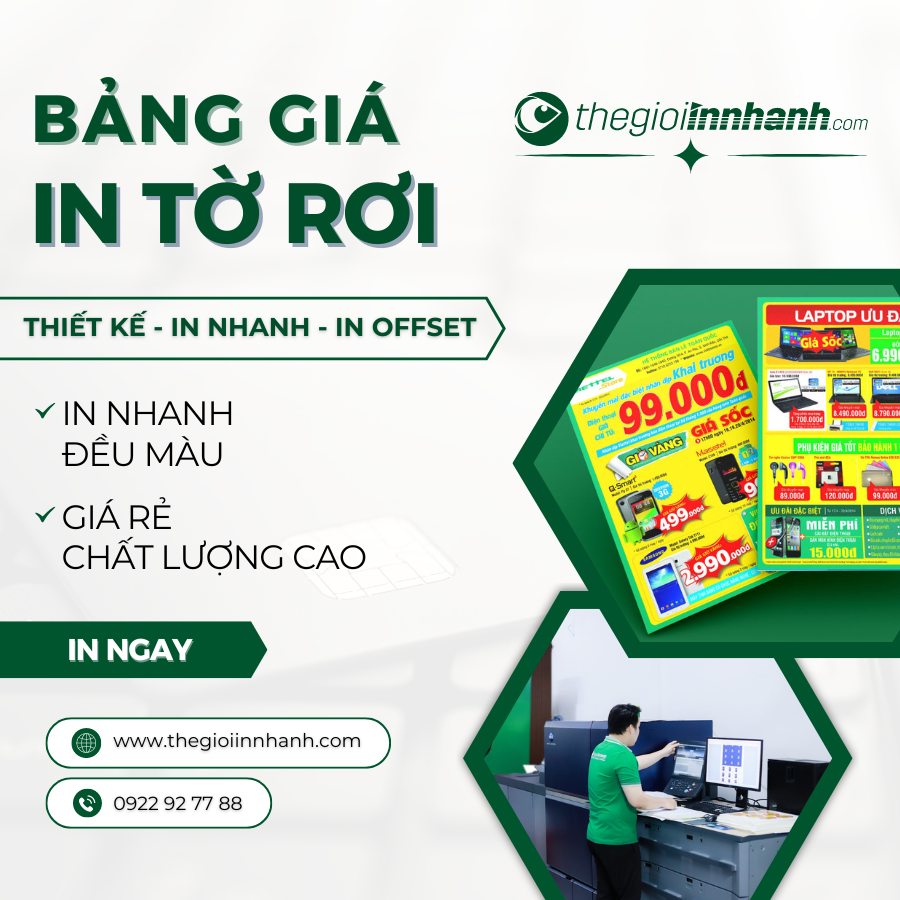 bảng giá in tờ rơi