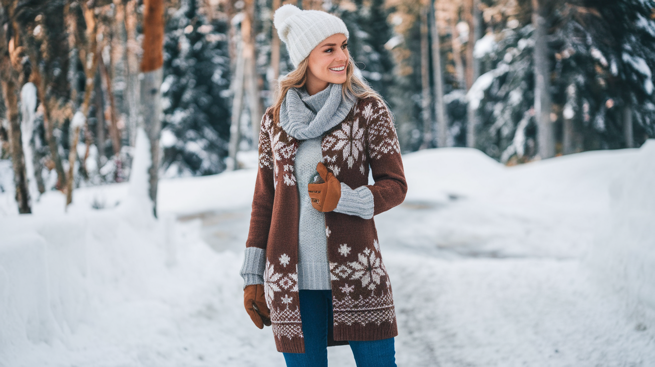 sundance lambswool snowflake long sweater coat​