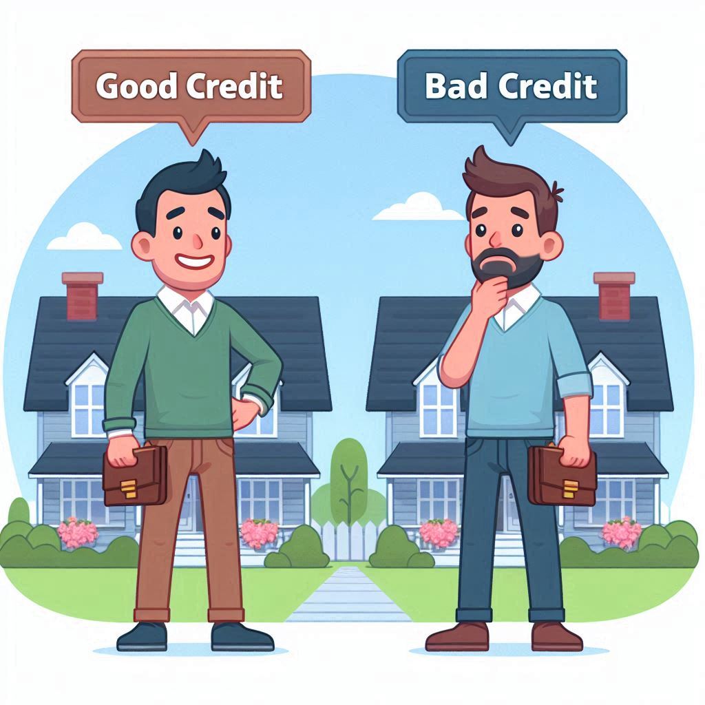 two landlords next to similar rental properties, one has good credit the other has bad credit