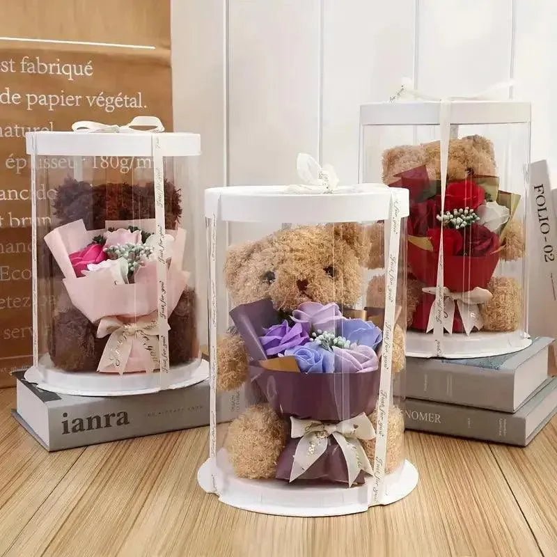 Cute Teddy Bear with Flowers