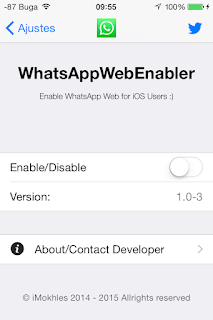 Configuracao do celular - Whatsapp Web Enabler