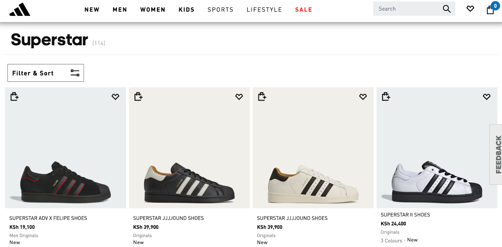 Adidas Superstar website