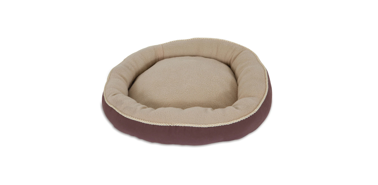 Aspen Pet Round Pet Bed with Bolster & Gold Cord