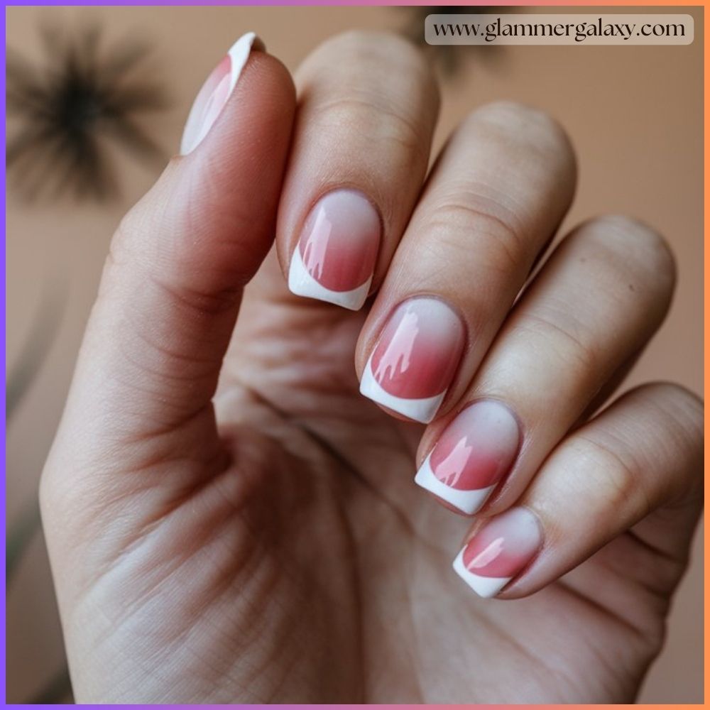 Hot summer nails having  Reverse French