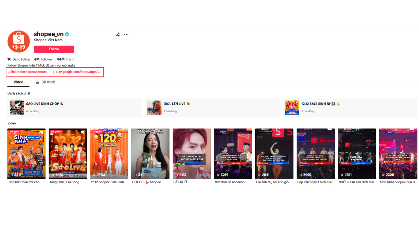 Gắn link bio trên TikTok để kiếm tiền bằng cách làm Affiliate Shopee 