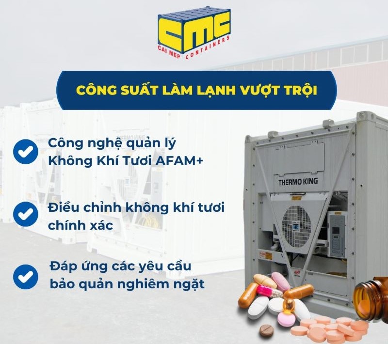 Cái Mép Containers – Đối tác vận tải container lạnh an toàn và hiệu quả cho dược phẩm