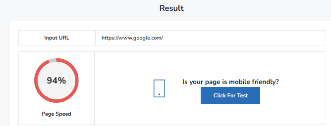 Mobile-friendly test result.