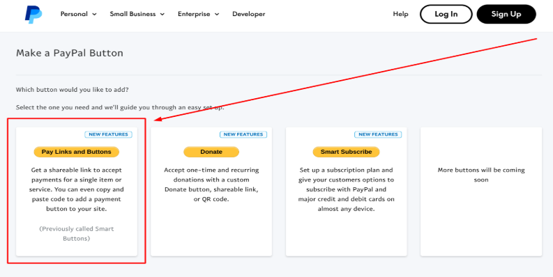 Une capture d'écran du site web de PayPal.