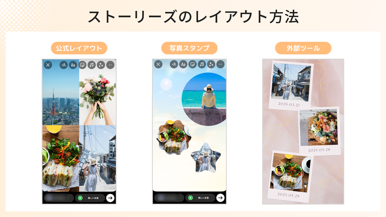 ストーリーズのレイアウト方法