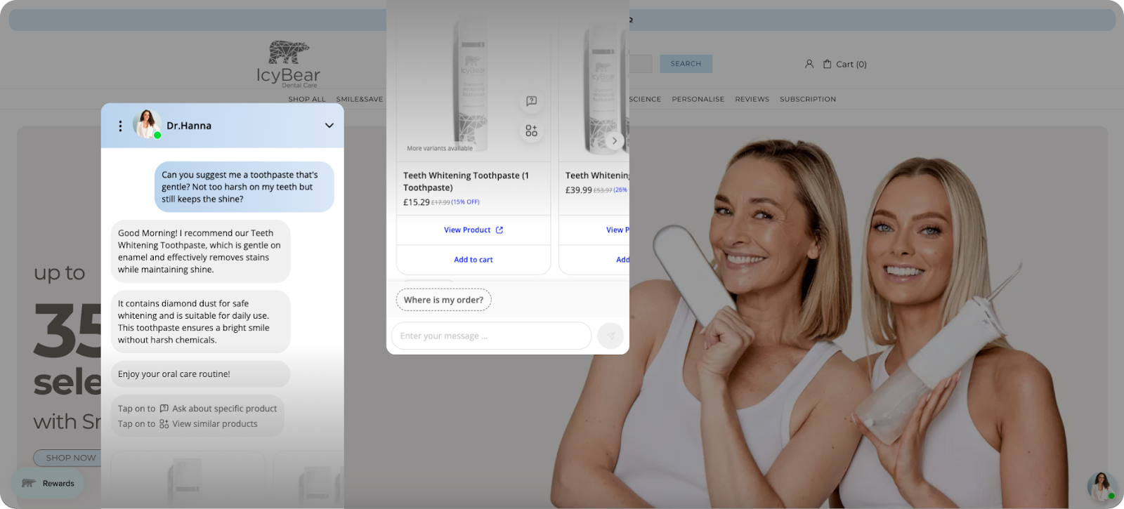 icy bear dental ai product recommendations- manifest ai