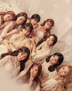 This contains an image of: Wjsn all wearing off-white 