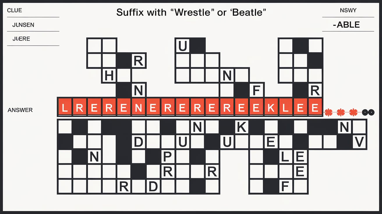 suffix with beatle or wrestle