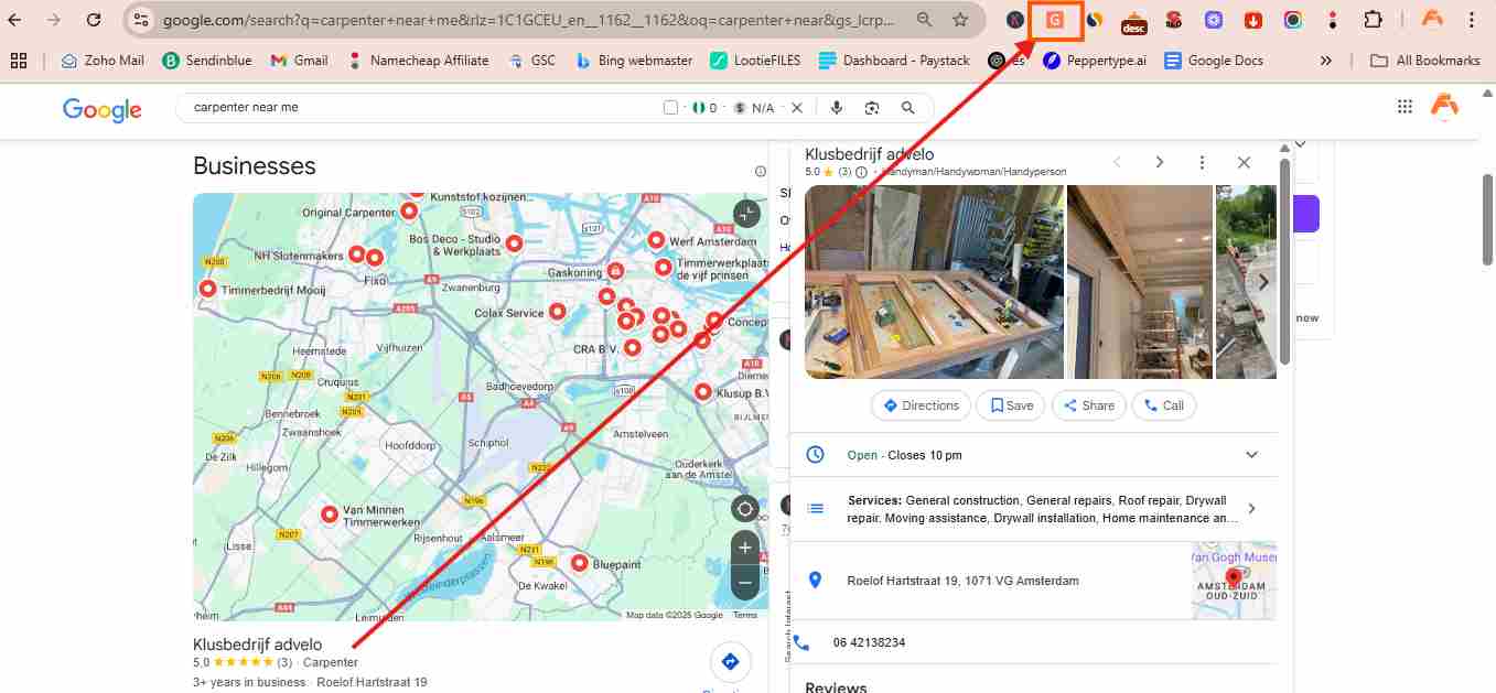 best GMB audit tools chrome extension on the toolbar
