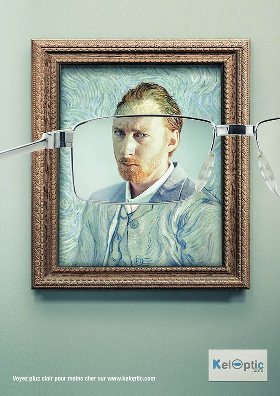 An app of glasses looking at Van Gogh famous self portrait revealing another person 