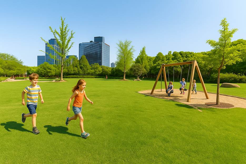 A group of kids playing in a park</p>
<p>AI-generated content may be incorrect.