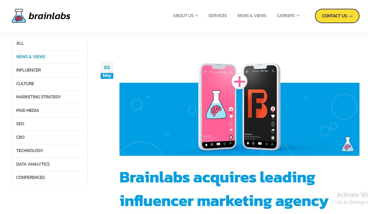 YouTube Influencer marketing agencies: Fanbytes by Brainlabs