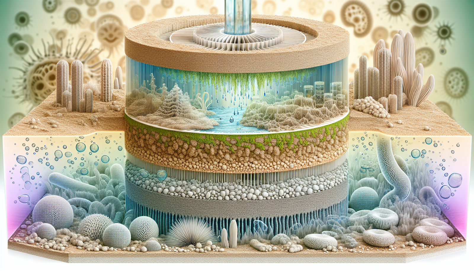 Illustration of slow sand filters