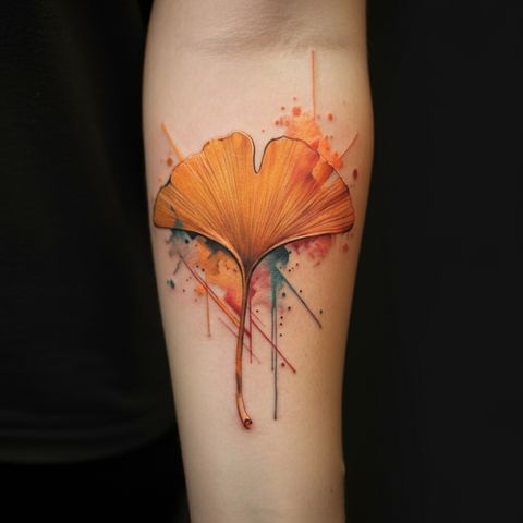 Abstract Ginkgo Tattoo