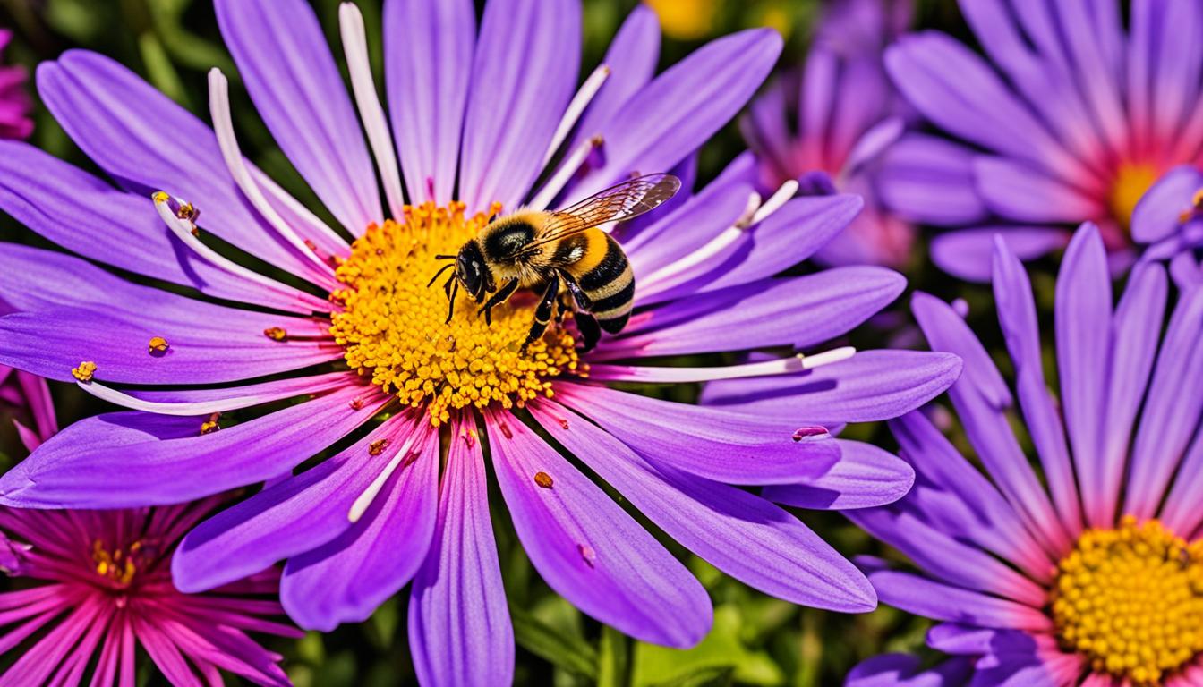 a bee pick nectar and pollen for seed pollination