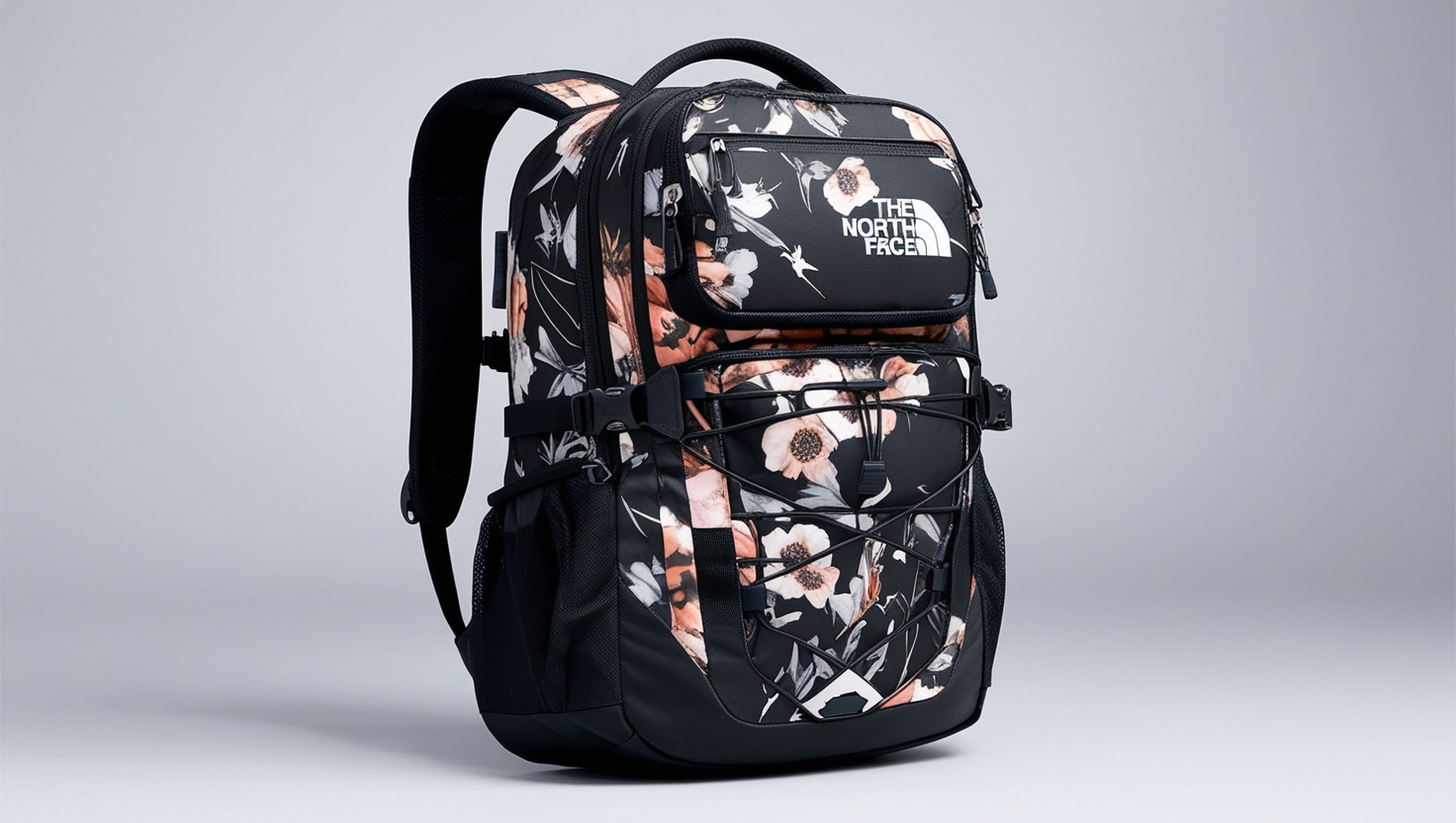 North Face Jester Backpack Black Floral/Birds