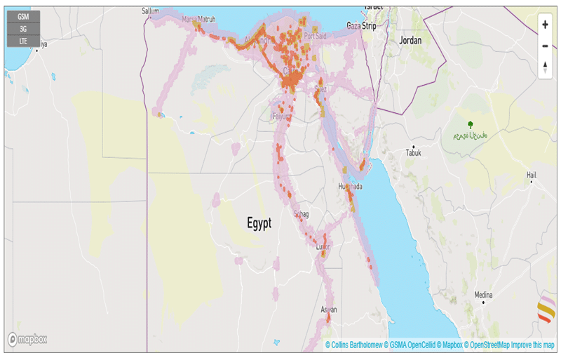 esim prépayée holafly Carte de la couverture 3G de Vodafone en Égypte