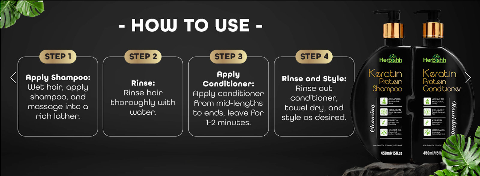 Duo de Shampoo e Condicionador de Queratina Fácil de usar