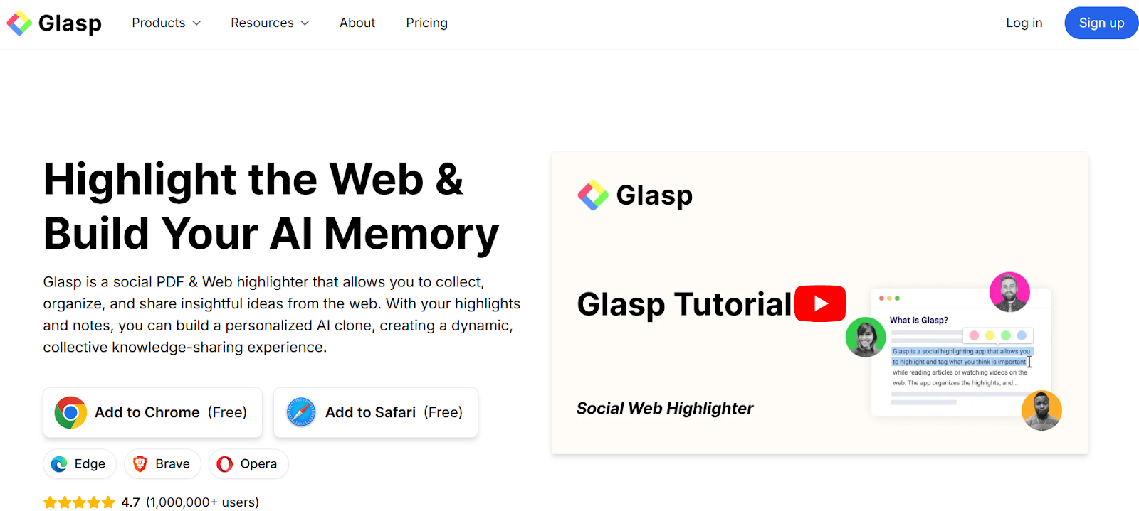 Glasp's website